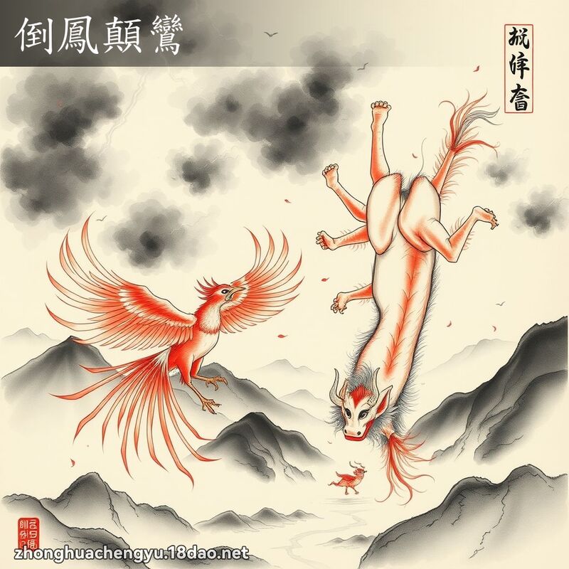 倒鳳顛鸞 - 中華成語配圖