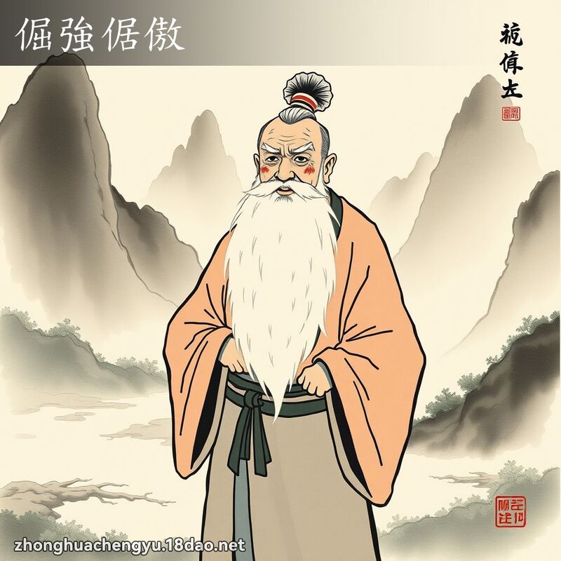 倔強倨傲 - 中華成語配圖