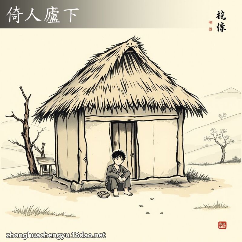 倚人庐下 - 中华成语配图