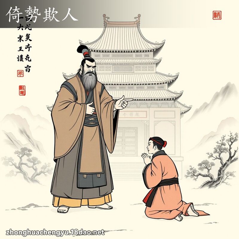 倚势欺人 - 中华成语配图