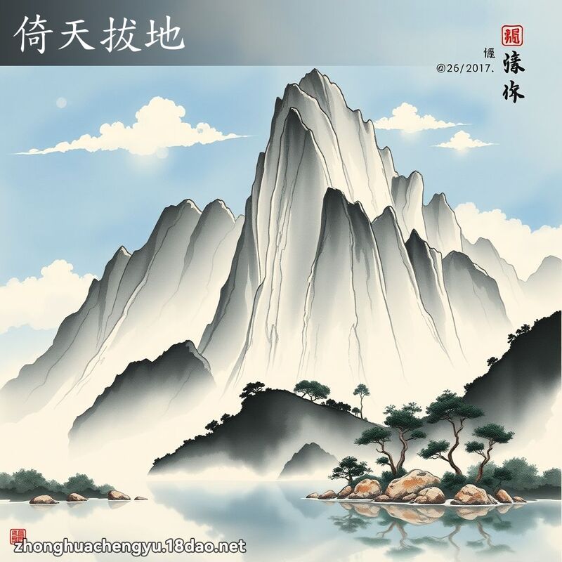 倚天拔地 - 中华成语配图