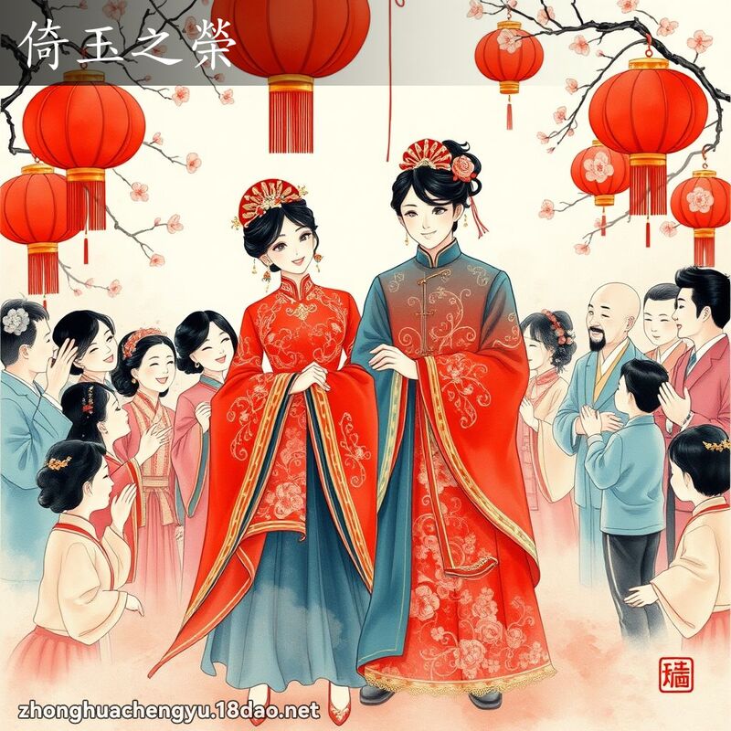 倚玉之榮 - 中華成語配圖