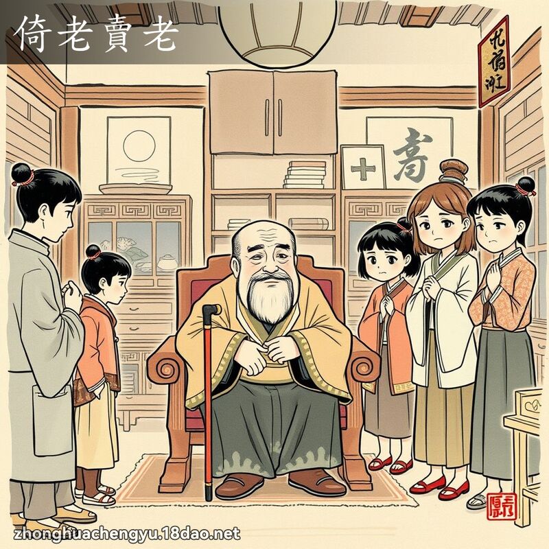 倚老卖老 - 中华成语配图