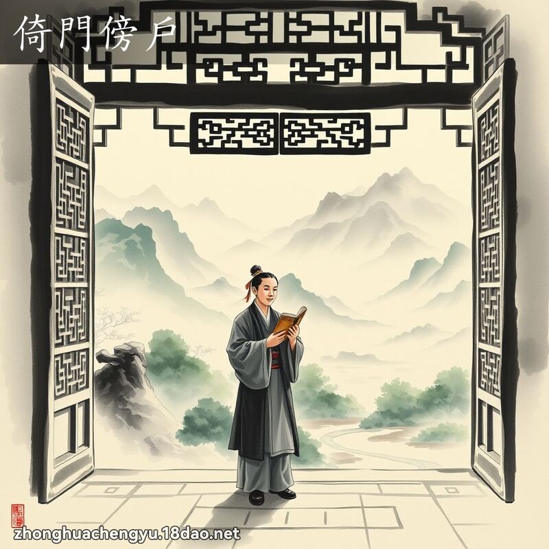倚門傍戶 - 中華成語配圖