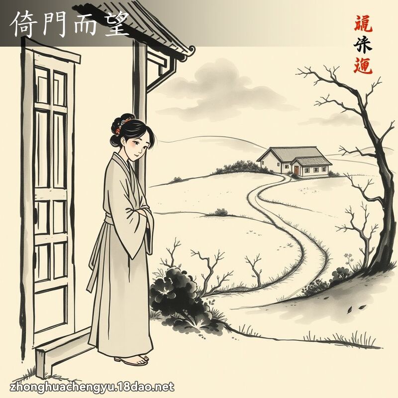 倚门而望 - 中华成语配图