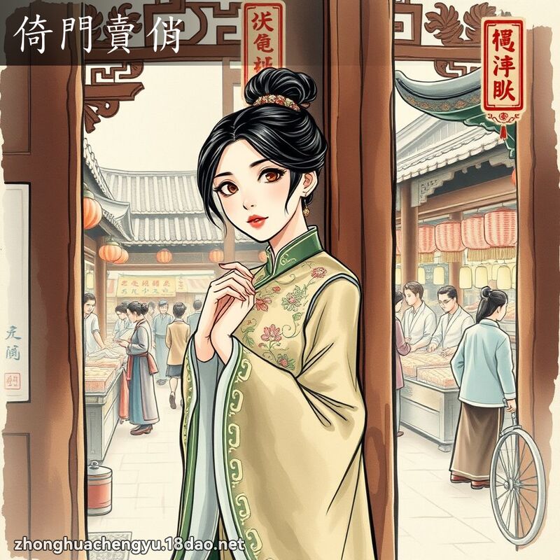 倚门卖俏 - 中华成语配图