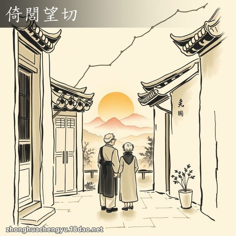 倚閭望切 - 中华成语配图