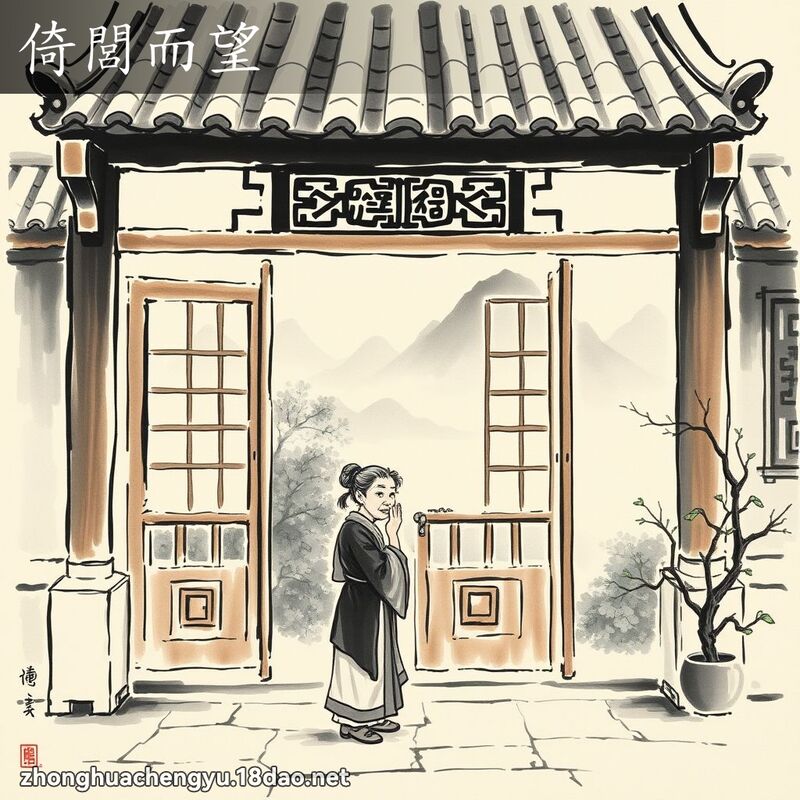 倚閭而望 - 中华成语配图