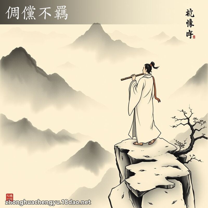 倜儻不羈 - 中華成語配圖