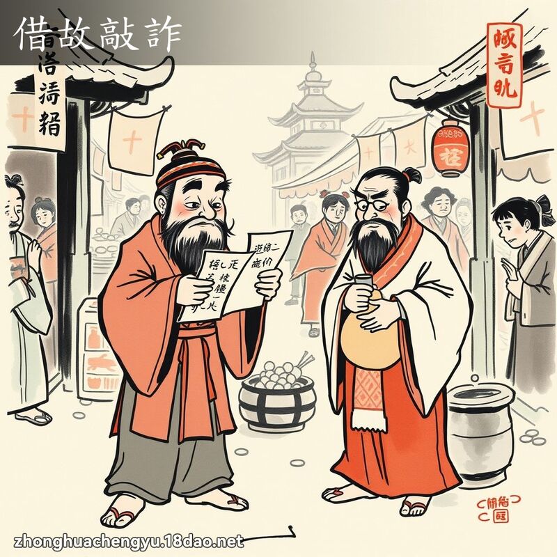 借故敲诈 - 中华成语配图