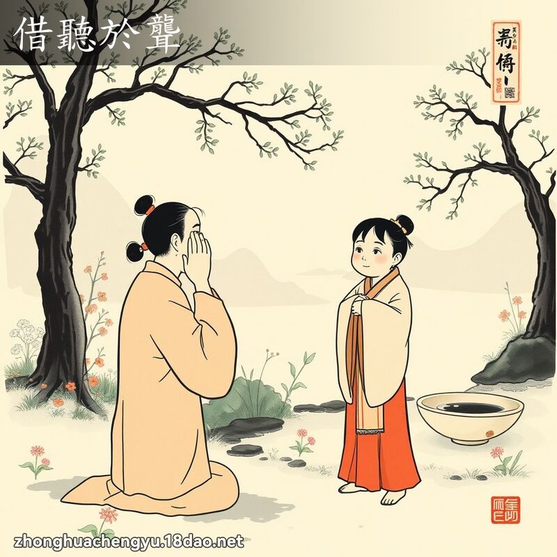 借聽於聾 - 中華成語配圖