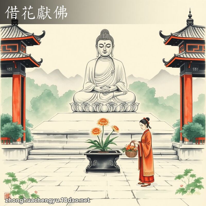 借花獻佛 - 中華成語配圖