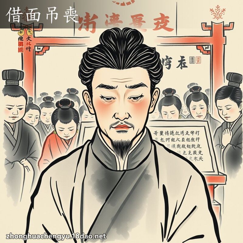 借面吊丧 - 中华成语配图