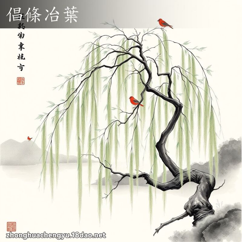 倡条冶叶 - 中华成语配图