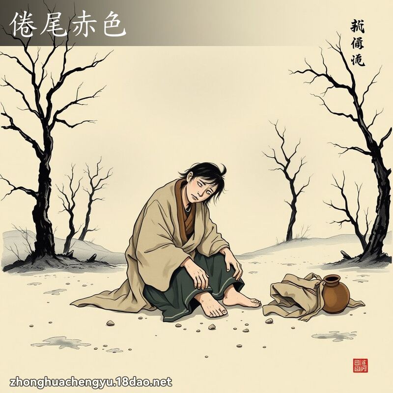 倦尾赤色 - 中华成语配图