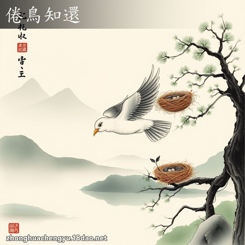 倦鸟知还 - 中华成语配图