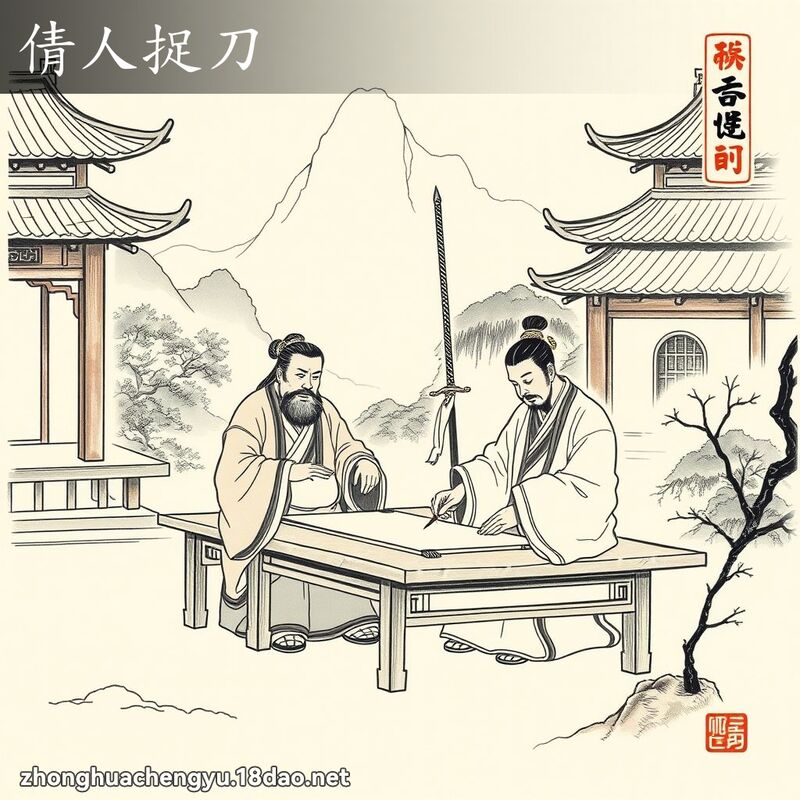 倩人捉刀 - 中华成语配图
