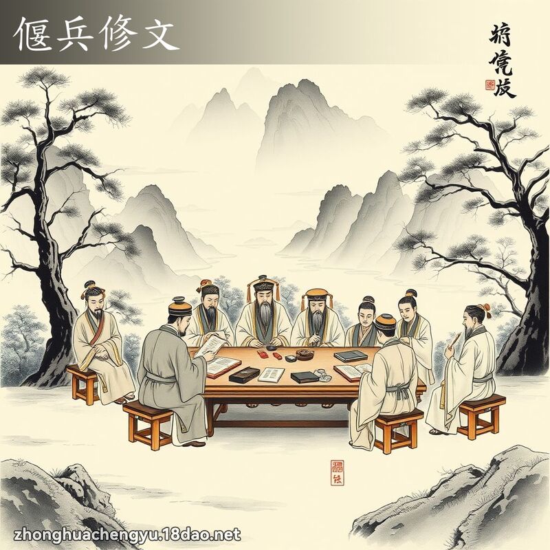 偃兵修文 - 中華成語配圖