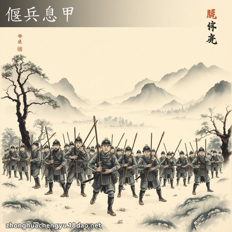 偃兵息甲 - 中华成语配图
