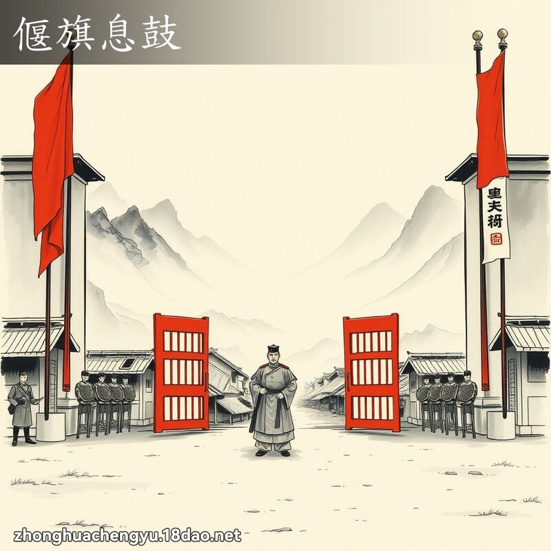 偃旗息鼓 - 中華成語配圖