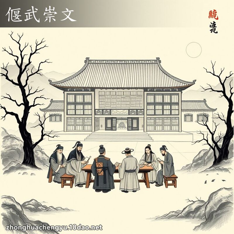 偃武崇文 - 中華成語配圖