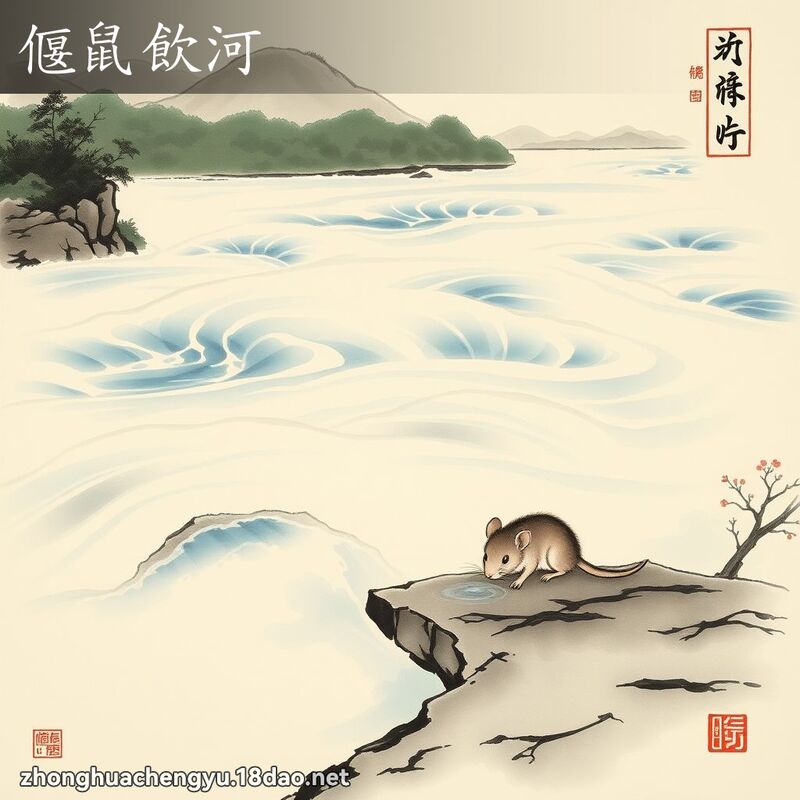 偃鼠饮河 - 中华成语配图