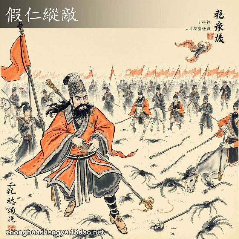 假仁纵敌 - 中华成语配图