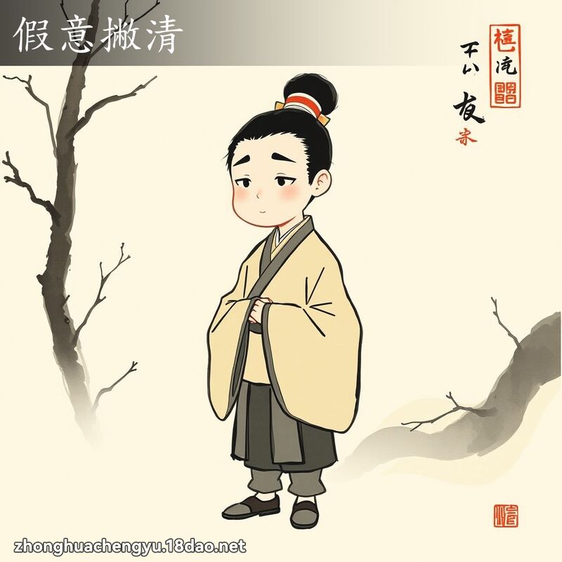 假意撇清 - 中华成语配图