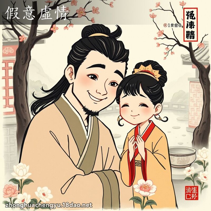假意虚情 - 中华成语配图
