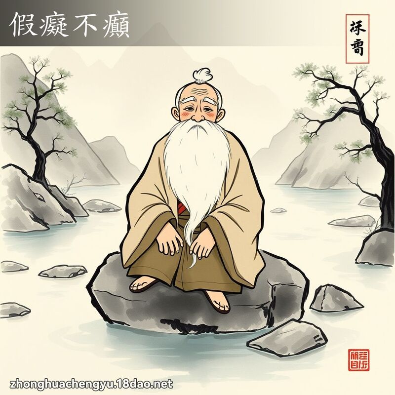 假癡不癲 - 中華成語配圖