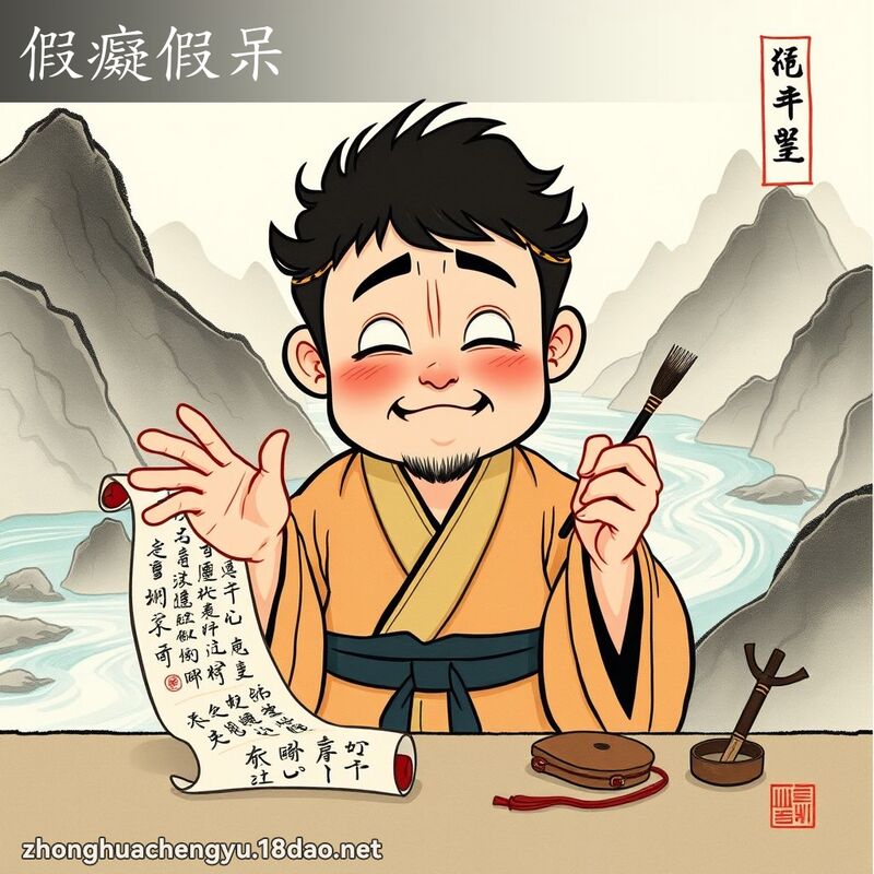 假痴假呆 - 中华成语配图
