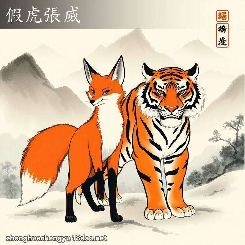 假虎张威 - 中华成语配图