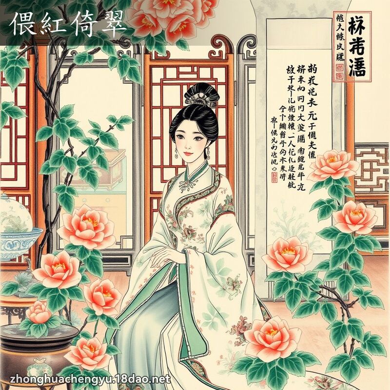 偎紅倚翠 - 中華成語配圖
