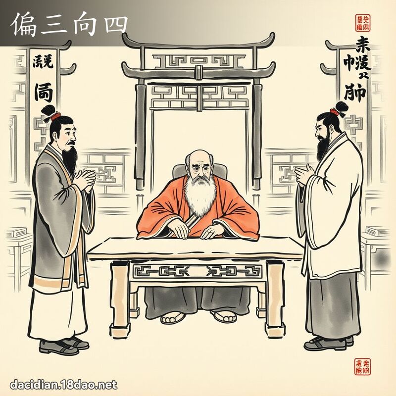 偏三向四 - 中华成语配图