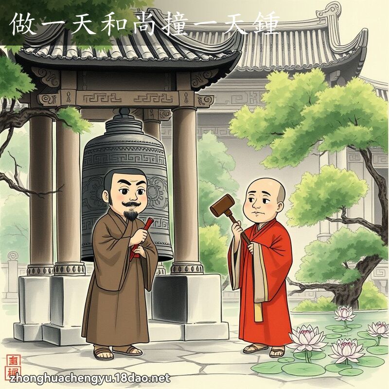 做一天和尚撞一天鍾 - 中華成語配圖