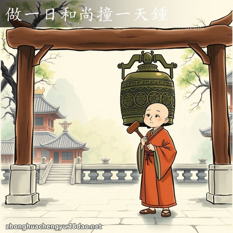 做一日和尚撞一天鍾 - 中華成語配圖