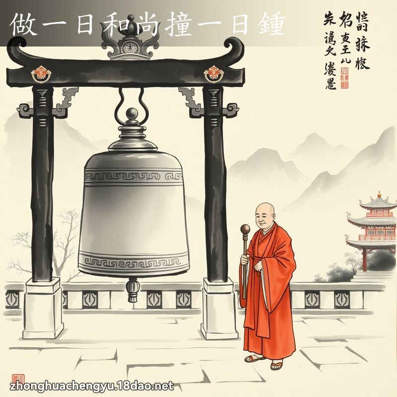 做一日和尚撞一日钟 - 中华成语配图
