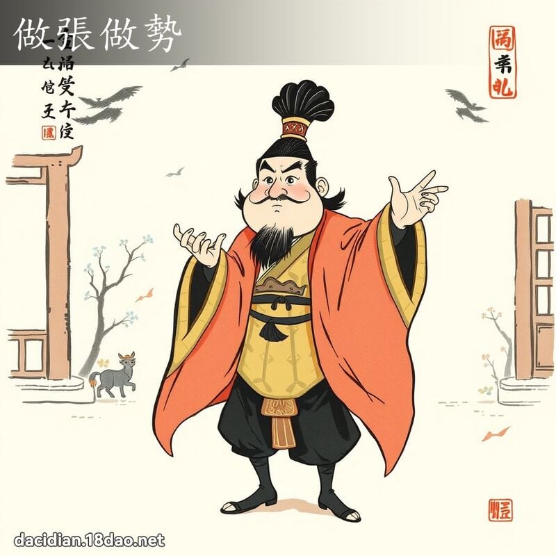 做张做势 配图