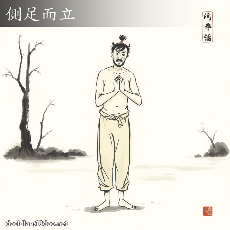 侧足而立 配图
