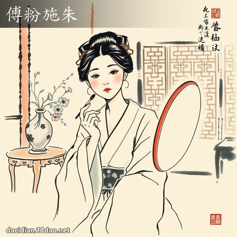 傅粉施朱 配图