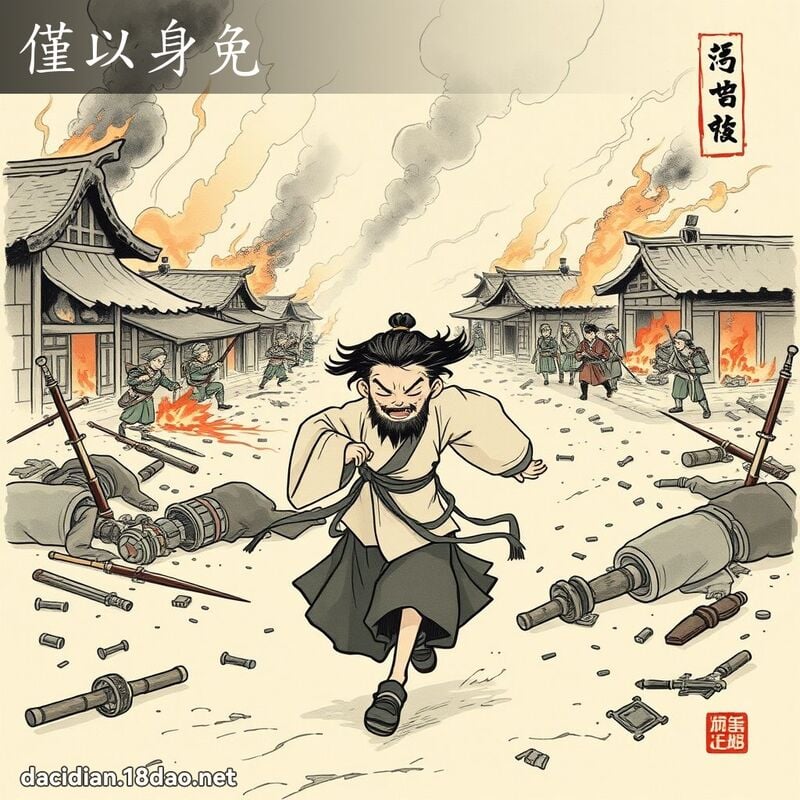 仅以身免 配图