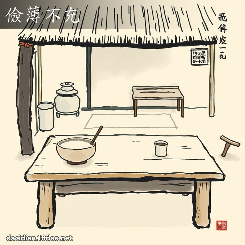 俭薄不充 配图