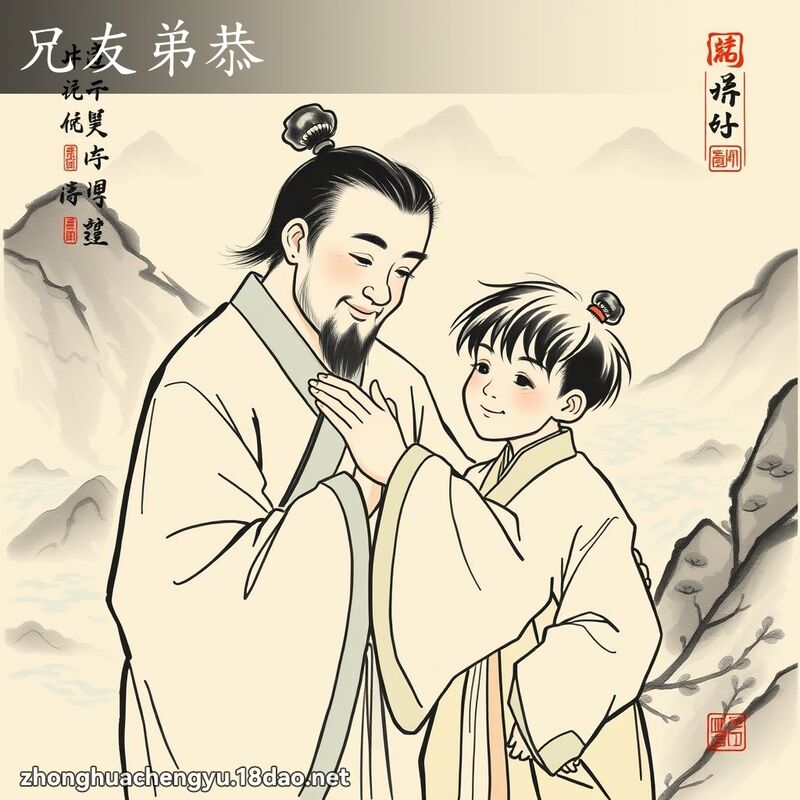 兄友弟恭 - 中华成语配图