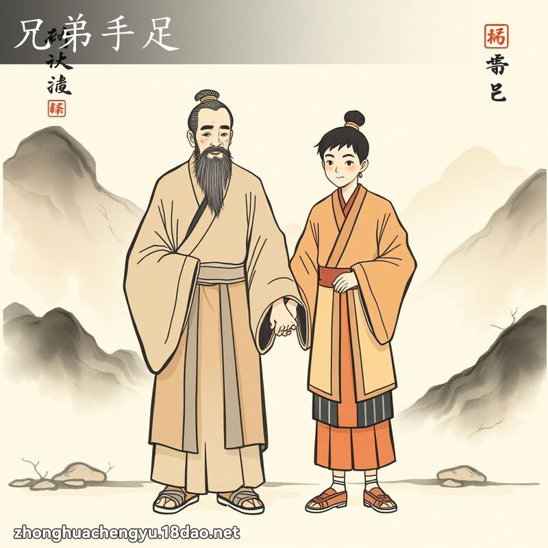 兄弟手足 - 中華成語配圖