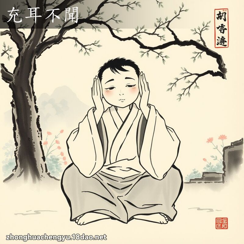 充耳不闻 - 中华成语配图