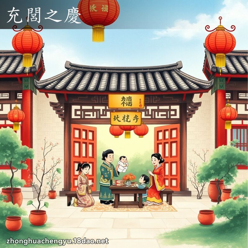 充閭之庆 - 中华成语配图