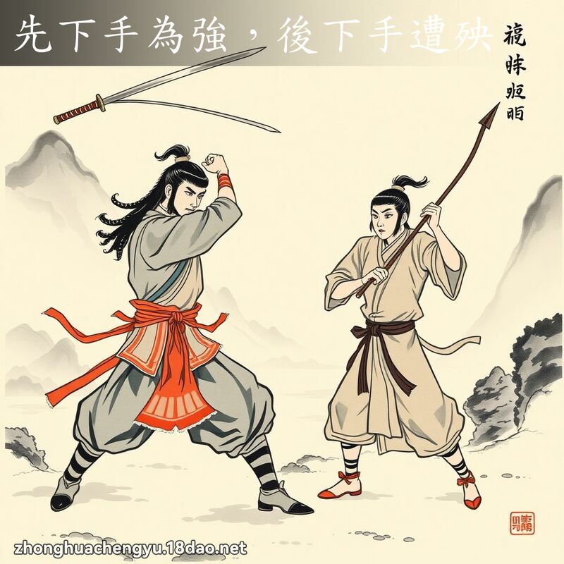 先下手為強，後下手遭殃 - 中華成語配圖