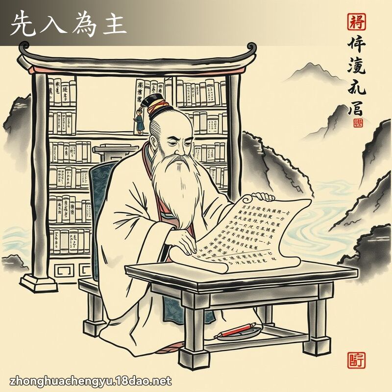 先入为主 - 中华成语配图