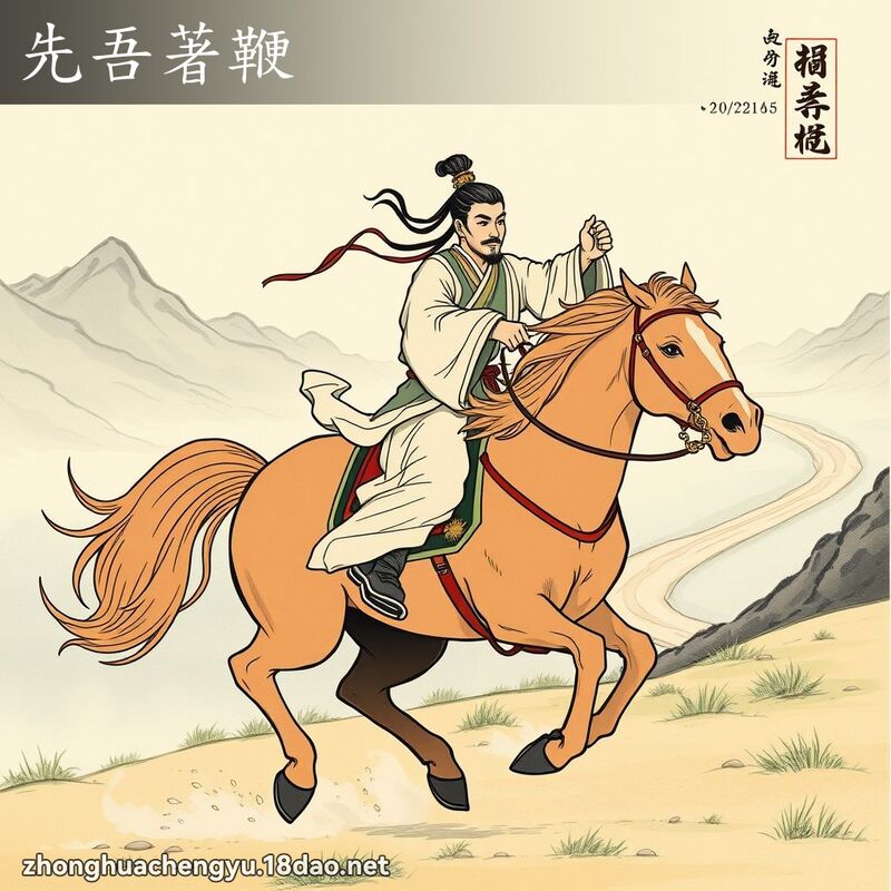 先吾著鞭 - 中華成語配圖