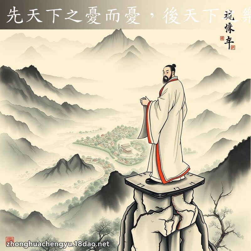 先天下之憂而憂，後天下之樂而樂 - 中華成語配圖
